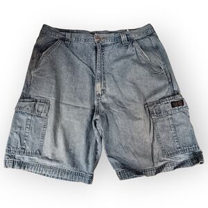 Vtg Wrangler Hero Blue Denim Cargo Shorts